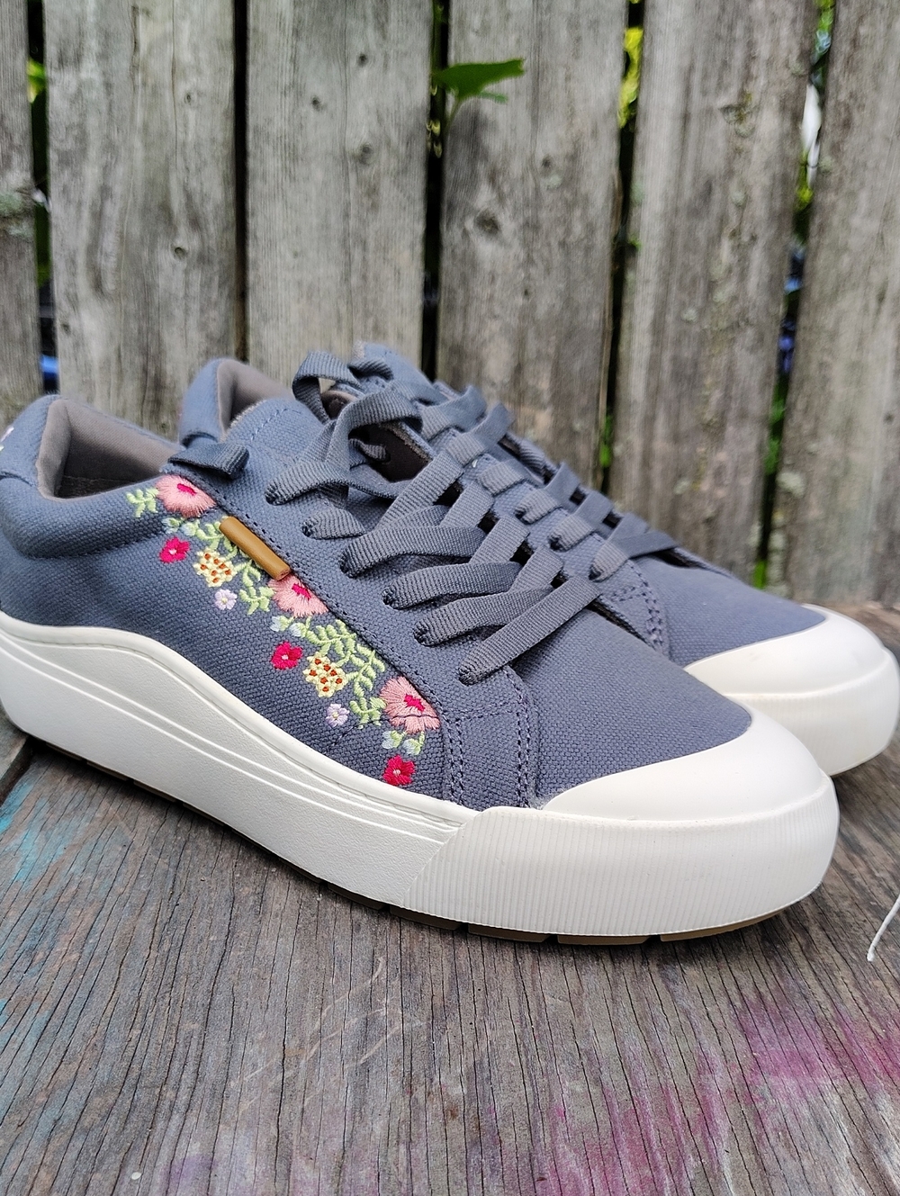 Dr. Scholl's Time Off Platform Sneakers with Floral Embroidery